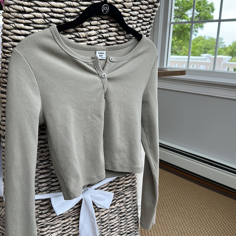 Sunday Best Cropped Long Sleeve Button Up | Aritzia